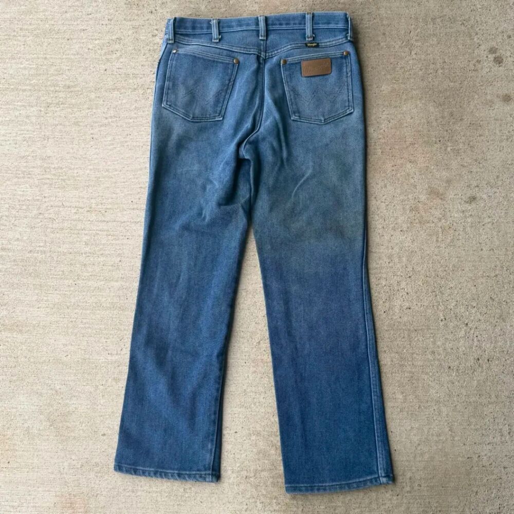 Vtg 70s Wrangler 947STR Jeans Made in USA Scoville Zip Denim Pants 31x29
